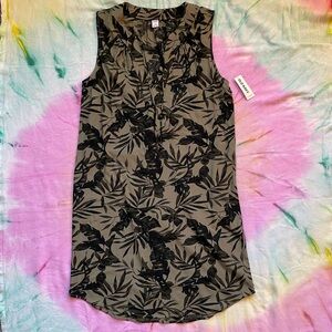 NWT Old Navy Sleeveless V-Neck Tropical Jungle Shift Dress | Size XS